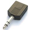 Sdoppiatore jack pcaudio adb225 2 jack femmina da 6,3 mm  - 1 jack maschio 6,3 mm stereo